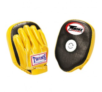 Боксерские ударные лапы Twins Special (PML-2 black-yellow)